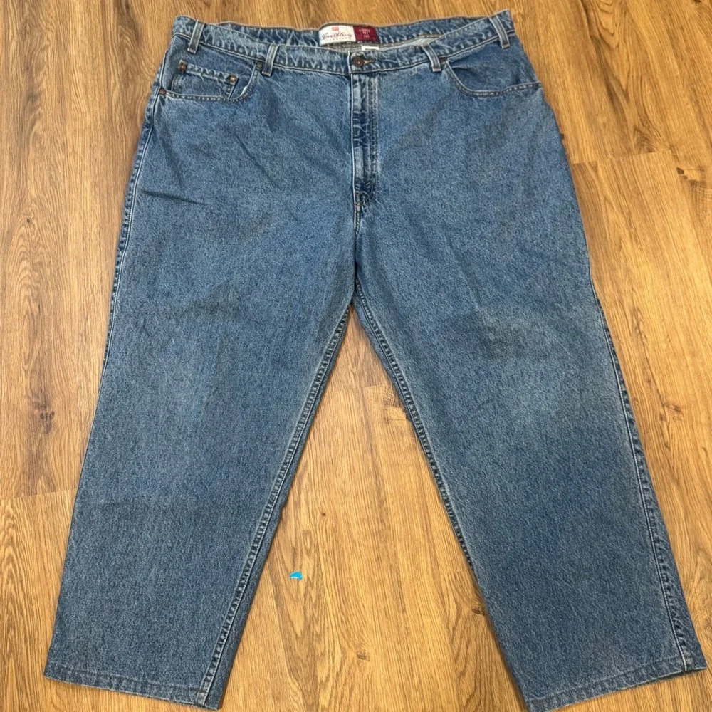Levi Strauss Signature 545 Loose Fit Blue Jeans Mens 46x30 Medium Wash Denim